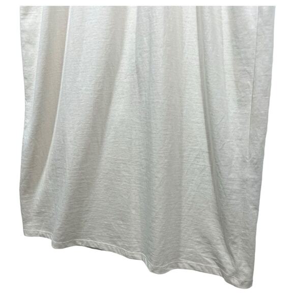 New Zara Dress Womens M Extended Shoulder Midi Tank Cinched Drawcord Waist Ivory - Picture 11 of 16